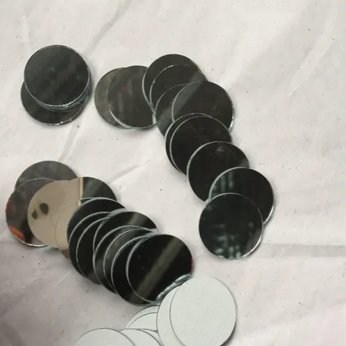 Miniatura 4 de Juego de 200 piezas pequeñas redondas de vidrio, azulejos de mosaico de espejo de cristal real (0.4x0.4 in)