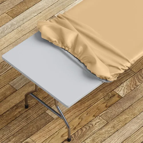Miniatura 28 de Sorfey Mantel ajustado con elástico, vinilo con parte trasera de franela, se adapta a mesa de 24 x 48 pulgadas, rectangular, a prueba de agua, fácil