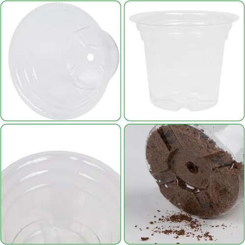 Miniatura 6 de winemana Bandeja de inicio de semillas de 4 pulgadas para semillas de lechuga de hierbas vegetales, macetas para plantas de interior y tierra