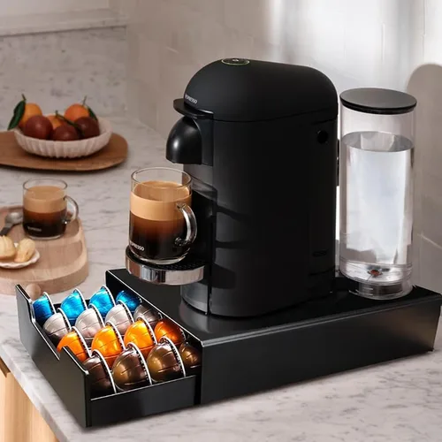 Miniatura 2 de Miuly Cajón de soporte K-Cup, cajón de cápsulas de café para Vertuoline Nespresso Vertuo, Dolce Gusto, K-Cup, soporte para paquete de cápsulas de 24