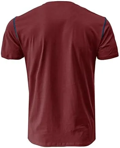 Miniatura 4 de M&F EVENMINE Mens Fashion Casual Front Placket Basic Short Sleeve Henley T-Shirts Button Cotton Pocket Tee