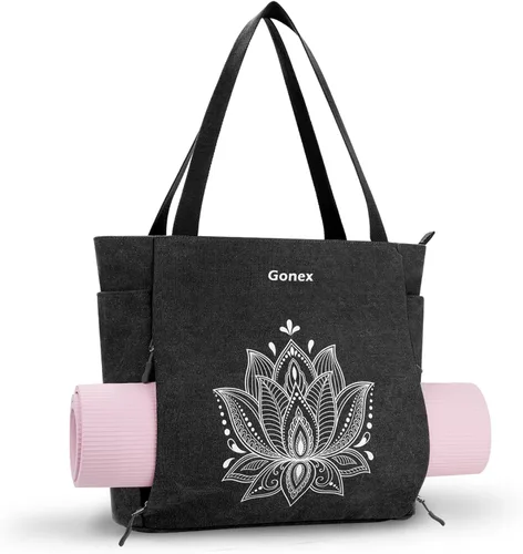 Miniatura 10 de Gonex Bolsa para Esterilla de Yoga, Bolsa Grande con Múltiples Bolsillos para Mujeres y Hombres, Portador de Esterilla de Lona, Cremallera Completa