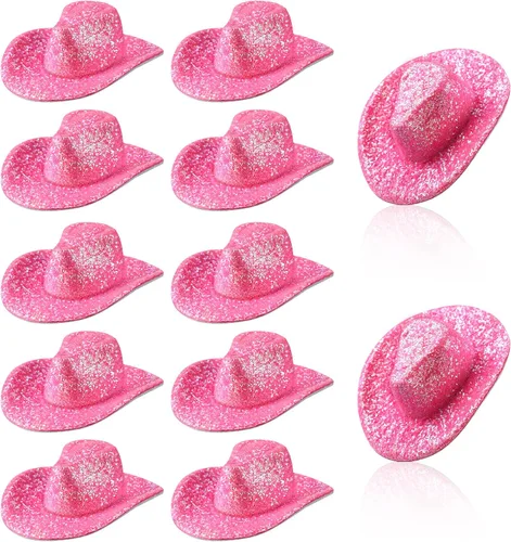 Miniatura 8 de Sotiff Mini sombrero de vaquera occidental, sombrero pequeño de juguete de discoteca, lindo gorro en miniatura para fiestas, bebidas, cupcakes
