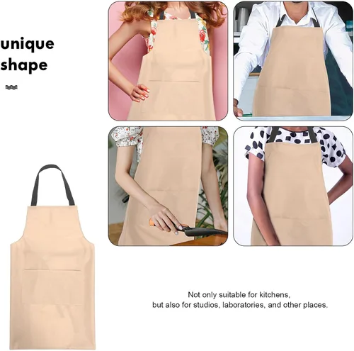 Miniatura 3 de KALLORY Delantal de cocina impermeable con bolsa de PVC rosa delantal de cocina para hombres y mujeres adecuado para uso doméstico y restaurante