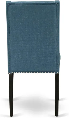 Miniatura 11 de East West Furniture ANFL3-ABK-21 - Juego de mesa de comedor moderno de 3 piezas que contiene una mesa de cocina redonda con pedestal y 2 sillas