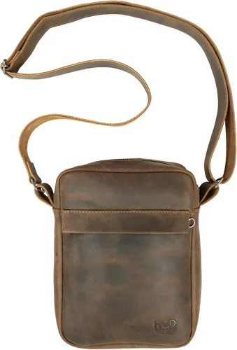 Hide & Drink, Bolso clásico con correa de hombro ajustable, bolso de hombro vintage, bolso cruzado, bolso mensajero, cuero de grano completo, hecho