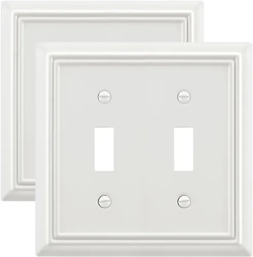 Miniatura 42 de Paquete de 1 Placa de Pared Combinada Toggle/Decorativa, Cubierta de Placa de Pared de Metal para Interruptor de Luz, Receptáculo, Interruptor