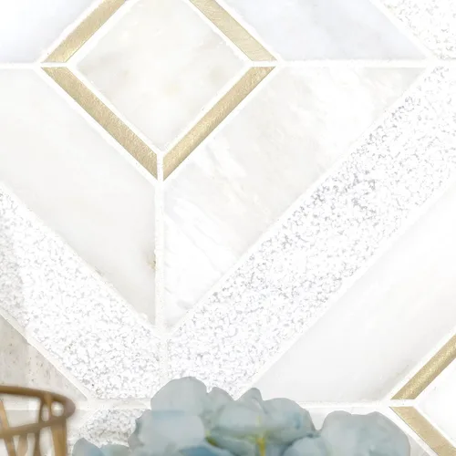 Miniatura 9 de MSI Verona Patrón Dorado 12 pulg. x 12 pulg. Azulejo de Mosaico de Mármol Montado en Malla para Pared de Baño, Piso, Salpicadero de Cocina y Verona