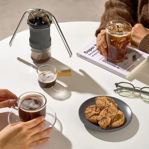 Miniatura 3 de V4 - Máquina de café expreso manual con palanca portátil con cesta no presurizada de 2.008 in, sin electricidad, ligera de 20.81 oz, para viajes