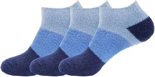Miniatura 29 de BambooMN Calcetines de spa de nailon mullidos con infusión de aloe para mujer, talla 4-8, aguamarina, 3 pares