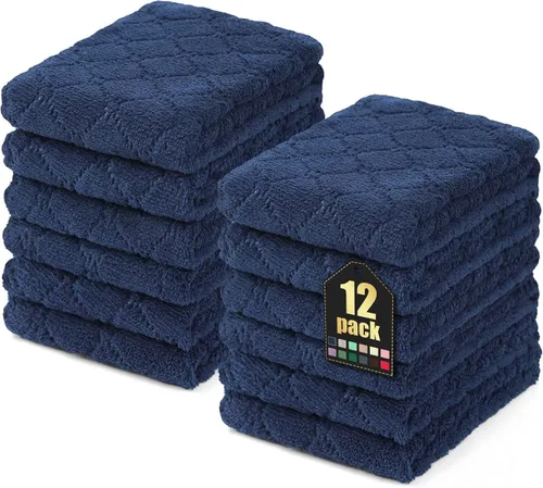 Miniatura 38 de Homaxy - Paquete de 12 trapos de cocina (10 x 10 pulgadas, morado), de terciopelo coral, supersuaves y absorbentes, de secado rápido, paño