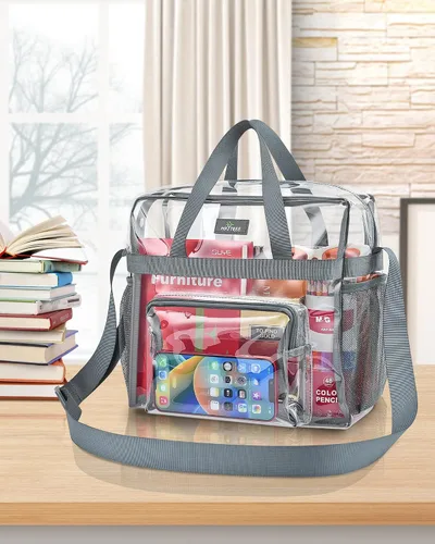 Miniatura 6 de Bolsa transparente aprobada por el estadio y bolsa transparente para el trabajo, deportes, juegos y conciertos, 12 x 12 x 6 pulgadas