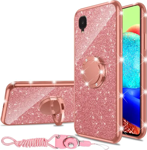 Miniatura 33 de nancheng Funda de teléfono para TCL A3X (A600DL), funda para Alcatel TCL A3X niñas y mujeres, bonita funda de silicona transparente con purpurina