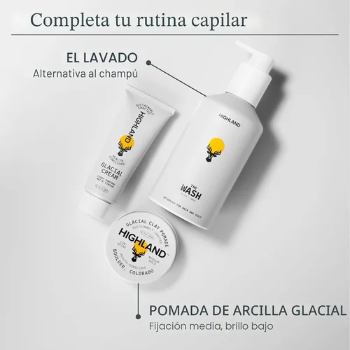 Miniatura 9 de Highland Glacial Cream - Crema para peinar el cabello, suaviza, hidrata, desencrespa, texturiza y define - Acabado mate de baja sujeción para todo