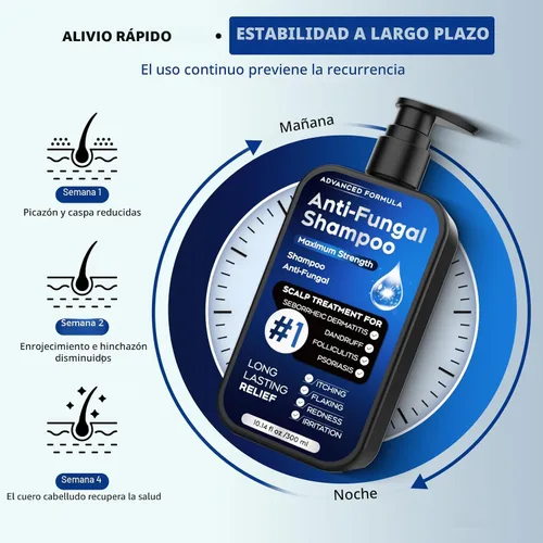Miniatura 7 de Champú antifúngico para dermatitis seborreica, foliculitis y psoriasis del cuero cabelludo, champú anticaspa para hombres y mujeres, alivia