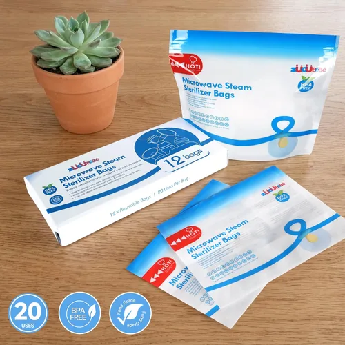 Miniatura 6 de Bolsas esterilizadoras de vapor de microondas 12pc para biberones, chupetes