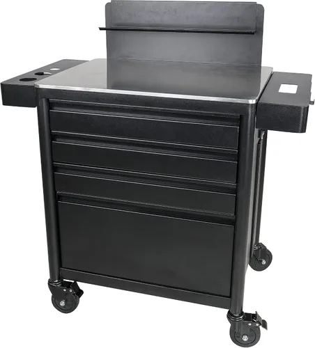 Miniatura 3 de TATARTIST Carrito de salón con ruedas, estación de trabajo de tatuaje, mesa de almacenamiento, cajones de salón, carrito rodante, gabinete de spa