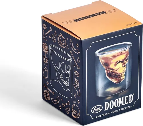 Miniatura 9 de Vaso de chupito de vidrio en forma de calavera Fred & Friends., DOOMED calavera de cristal, N/A, DOOMED