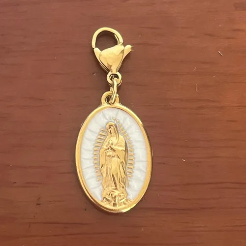 Miniatura 2 de AMOBESTER Dijes de clip chapados en oro de la Virgen María, colgante religioso de oro de 18 quilates para collar, pulsera, rosario, cierre