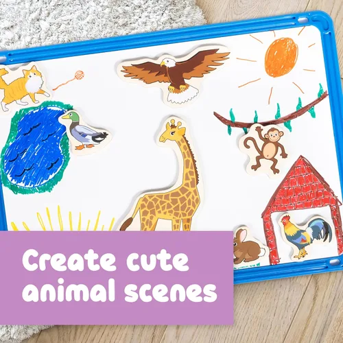 Miniatura 4 de Spark & Wow Imanes de madera Animales, imanes para niños a partir de 2 años Juego abierto Se adhieren a refrigeradores, pizarras blancas y más