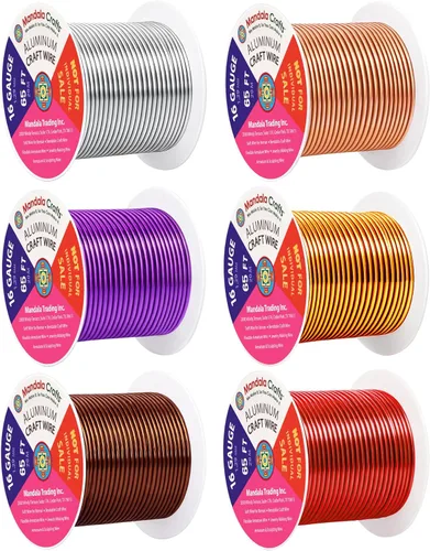 Miniatura 310 de Mandala Crafts - Alambre de aluminio anodizado de 8 calibre para hacer joyas - 9.75 m de alambre flexible negro colorido - Flexible para bonsái