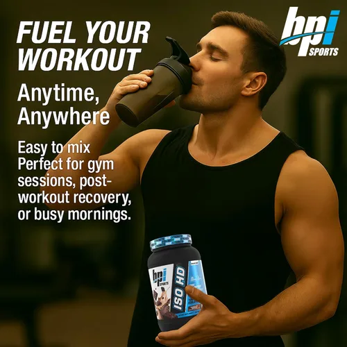 Miniatura 2 de BPI Sports ISO HD Proteína Aislada en Polvo – 100% Aislado de Suero, Polvo de Proteína para Ganancia Muscular - Chocolate Brownie - 1.6 Libras - 23