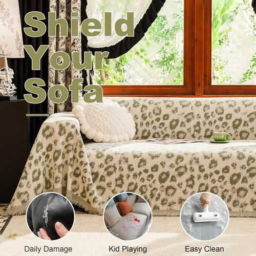 Miniatura 166 de VClife Fundas de sofá bohemio de felpilla para sofá seccional, fundas de sofá suaves y antideslizantes para sofá de 2 cojines, protector de muebles