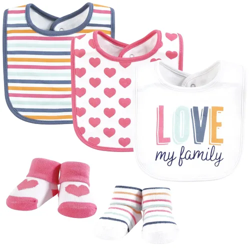 Miniatura 9 de Hudson Baby Conjunto de babero y calcetines unisex de algodón para bebé, Tamaño único Chica Calabaza