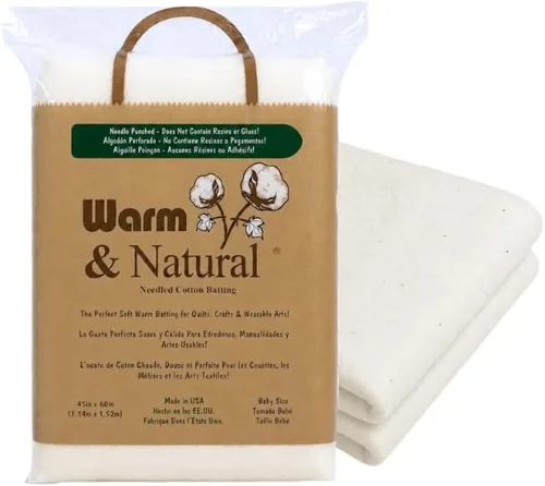 Miniatura 9 de The Warm Company - Guata de Algodón Cálido y Natural para Edredón – Tamaño Artesanal 34" x 45" – Guata Premium para Edredón y Manualidades
