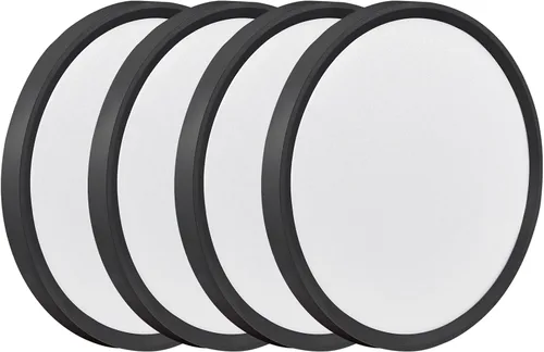 4PK - Lámpara LED de techo empotrada de 9 pulgadas, 18 W, 1860 lm, 3000 K/4000 K/6000 K CCT seleccionable, panel plano redondo de bajo perfil,