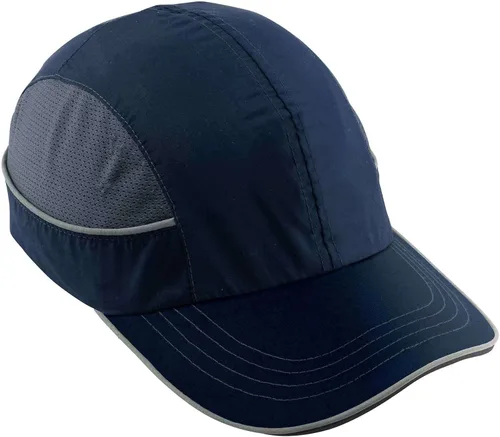 Gorra de seguridad Ergodyne, estilo gorra de béisbol, cómoda protección para la cabeza, visera larga, Skullerz 8950, azul marino, larga