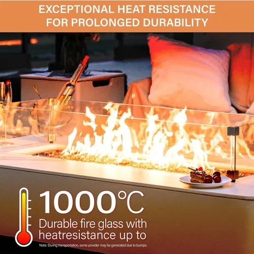 Miniatura 31 de NUPICK Vidrio de Fuego de 5 Libras, Vidrio Brillante para Fogata de 1/2 Pulgada, Roca de Vidrio Templado para Fogata para Propano o Gas Natural