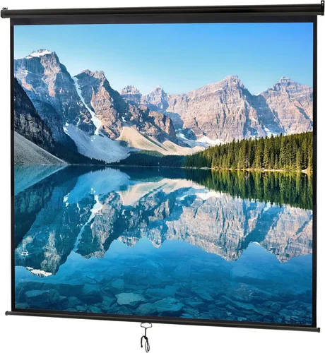 Miniatura 11 de Pantalla de Proyector Universal, Pantalla de Proyector Manual Portátil HD de 72 Pulgadas con Tirador, Pantalla Panorámica Retráctil de Montaje