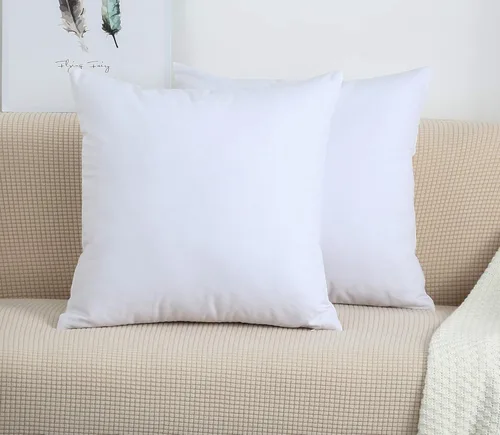 Miniatura 2 de TangDepot - Fundas de almohada decorativas hechas a mano 100% lona de algodón sólida, (22 x 22 pulgadas, blanco)