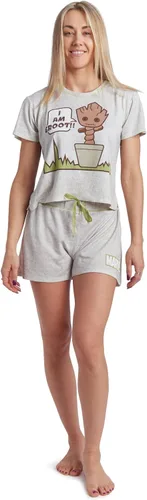 Miniatura 4 de Marvel Avengers Thor Love & Thunder She-Hulk Guardians of the Galaxy Groot Women's Pajama Shirt and Shorts Sleep Set Adult