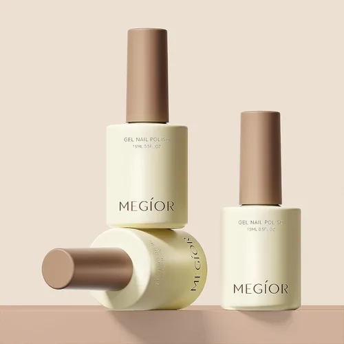 Miniatura 7 de MEGIOR Esmalte de uñas de gel blanco de 0.5 fl oz, color blanco antiguo, secado con luz UV, esmalte de gel francés, arte de uñas, salón de manicura