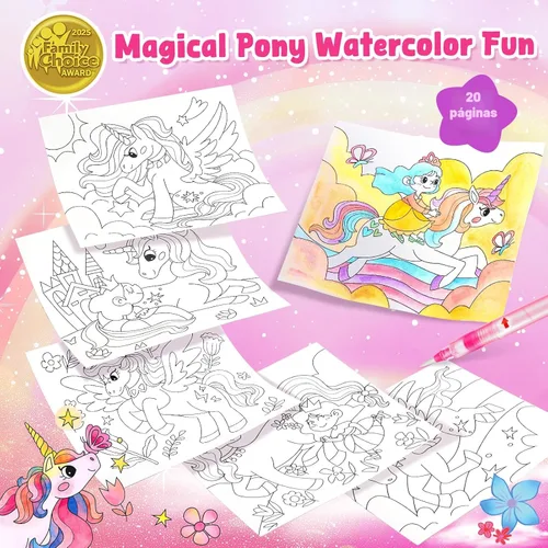 Miniatura 2 de JoyCat Libros de colorear con pintura y agua para niños pequeños, juegos de pintura acuarela para niños de 3-5 4-8 años, juguete de dibujo