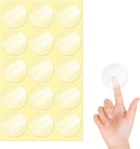 Miniatura 9 de Calcomanías de vinilo transparentes de 1 pulgada, autoadhesivas, redondas, transparentes, impermeables, para paquetes de sobres de sellos, 600