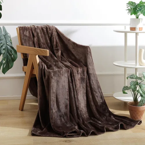 Miniatura 28 de Manta de Forro Polar Negro para Sofá, Silla, Sillón, Suave, Cálida, Mullida y Acogedora para Mujeres y Hombres, 300GSM Decoración de Habitación