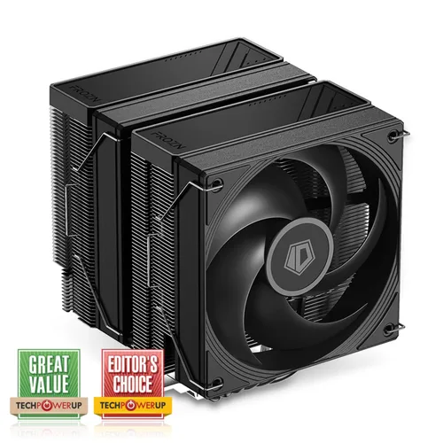 ID-COOLING FROZN A620 PRO SE - Enfriador de aire para CPU de torre dual Blackout, 6×Ф6mm Heatpipes, ventiladores silenciosos duales de 120x120x25mm,