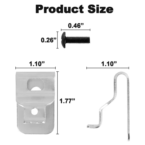 Miniatura 6 de Clips de cinturón de acero inoxidable para Dewalt - Juego de 10 ganchos para herramientas de taladro con tornillos para Dewalt N268241, compatibles