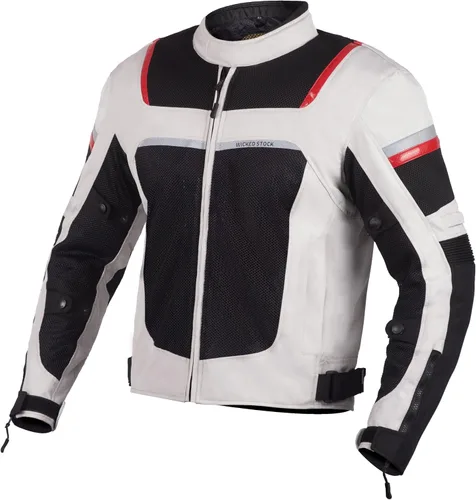 Miniatura 3 de WICKED STOCK Chaqueta de motociclista de malla para hombre - CE Nivel 2 Enduro Chaqueta de motociclista Armadura de motocicleta - Chaqueta