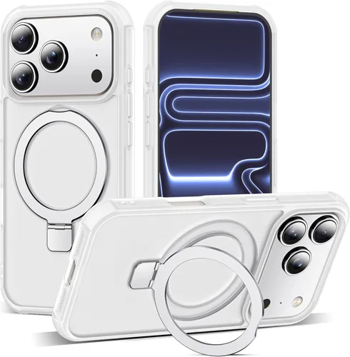 Miniatura 55 de SKYLMW – Funda compatible con iPhone 12 Pro Max y iPhone 13 Pro Max con soporte magnético invisible tipo anillo, fundas translúcidas para teléfonos