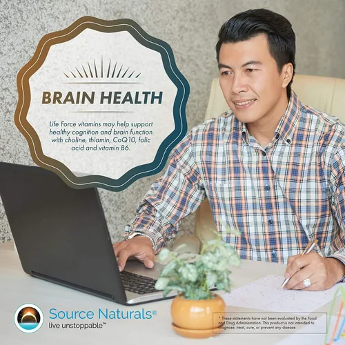 Miniatura 6 de Source Naturals Suplemento multivitamínico y inmunitario diario Life Force para hombres - 13 vitaminas, nutrientes y minerales esenciales* - 45