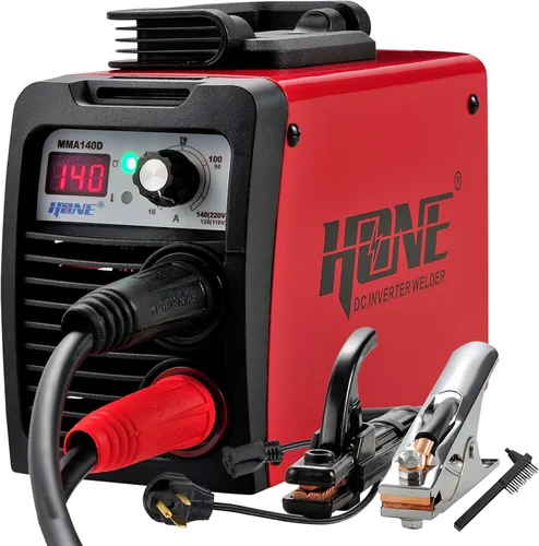HONE Soldador de palo, máquina de soldadura de arco 140Amp real 110V/220V, máquinas de soldadura IGBT con pantalla LCD digital inversora, arranque