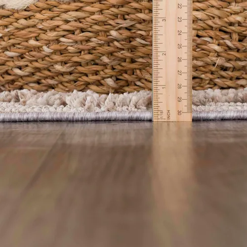 Miniatura 3 de Hauteloom Aria - Alfombra para sala de estar y dormitorio, con borde geométrico de medallón de diamante, envejecida, bohemio, transicional, tribal
