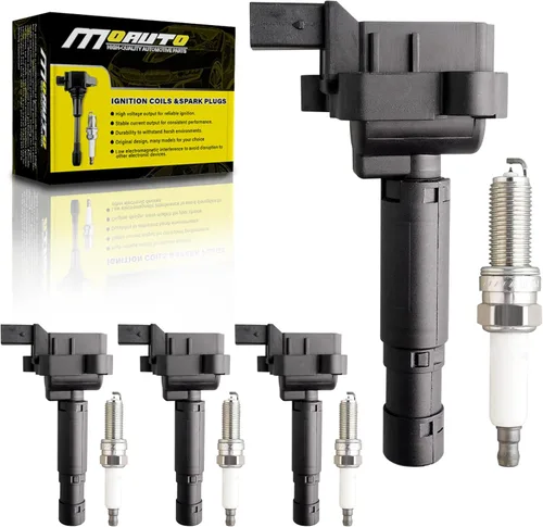 Miniatura 9 de Juego de 4 bobinas de encendido UF316 90919-02240 y 4 bujías de iridio compatibles con Scion Toyota XA XB Yaris Echo Prius Camry - L4 1.5L