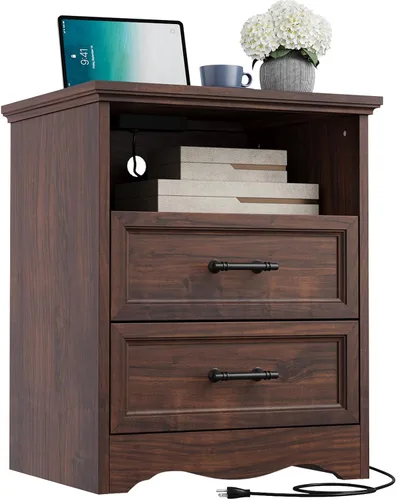 Miniatura 11 de YANSNWO Cómoda de Granja Negra para Dormitorio, Moderna Cómoda de 6 Cajones, Cómoda Alta de 44" con Manijas de Metal Cepillado, Organizadores