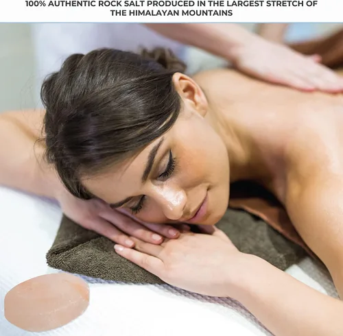 Miniatura 6 de Pure Himalayan Salt Works Piedra de masaje ovalada plana, piedra tallada a mano de cristal rosa para terapia de masaje, desodorante y exfoliantes