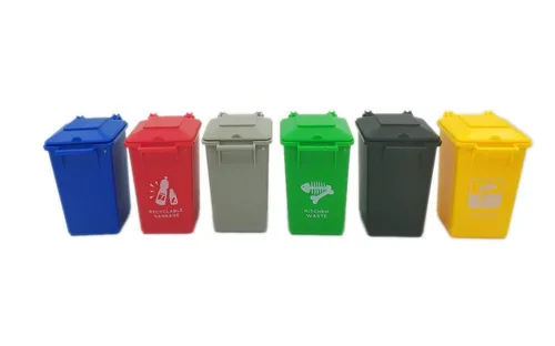 Miniatura 7 de Juego de basura automotriz de 3 colores ABS plástico pequeño cubo de basura camión de basura juguete